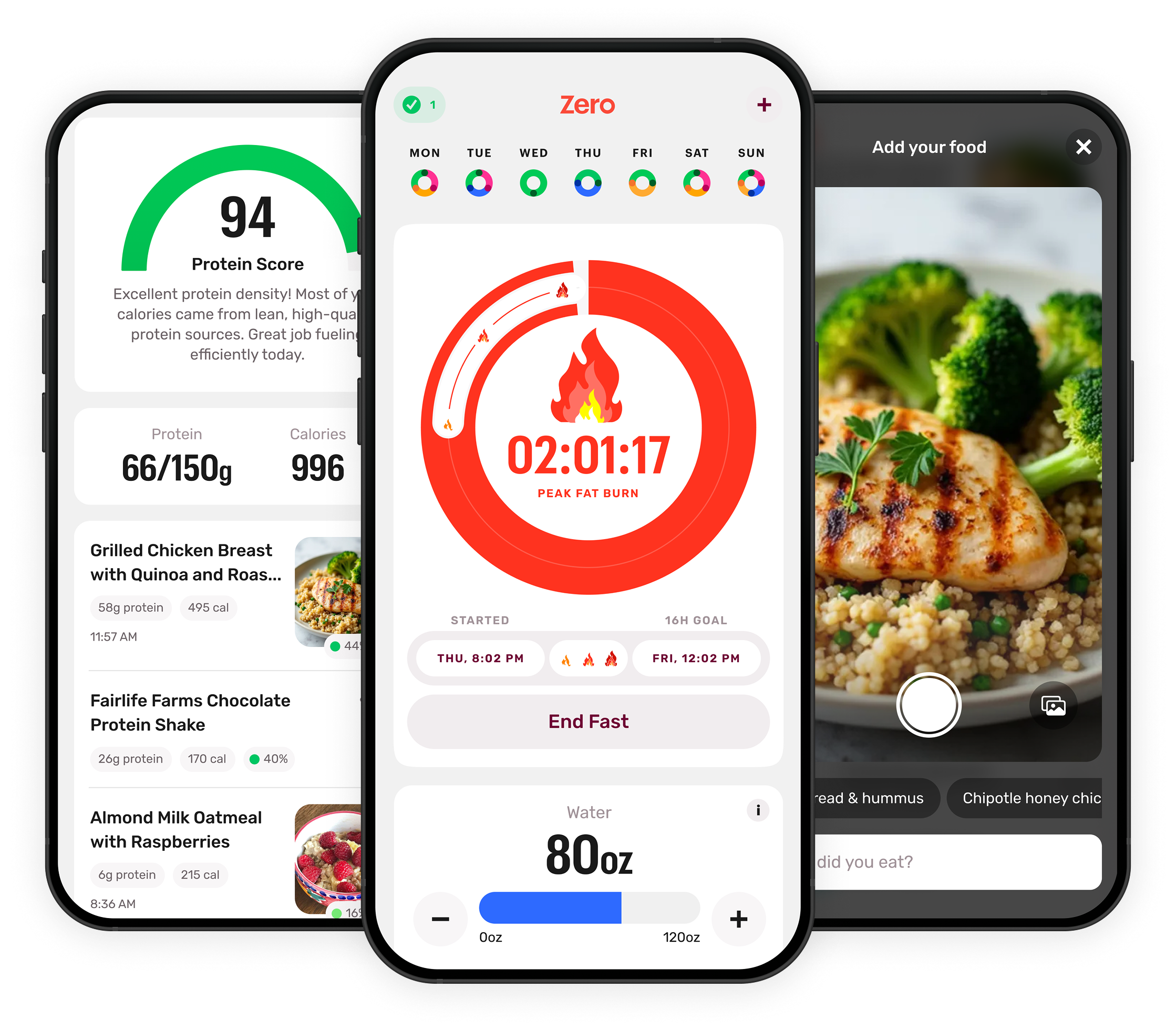 Zero Plus app screens